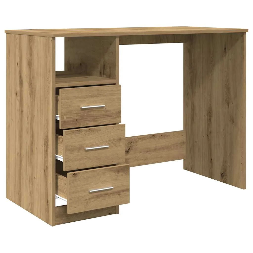 Bureau 102 x 50 x 76 cm chêne artisanal bois d'ingénierie – vue de détail
