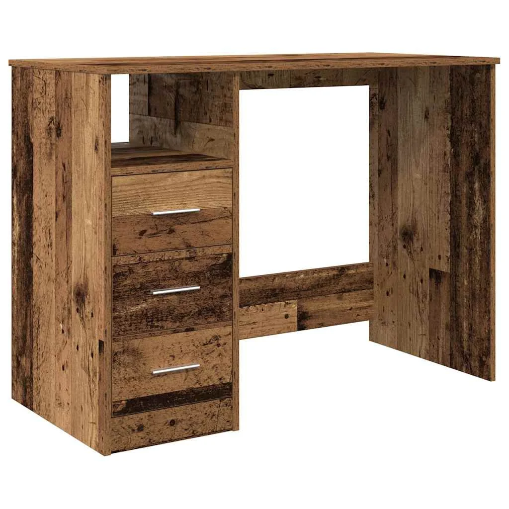 Bureau 102 x 50 x 76 cm vieux bois bois d'ingénierie – vue de côté