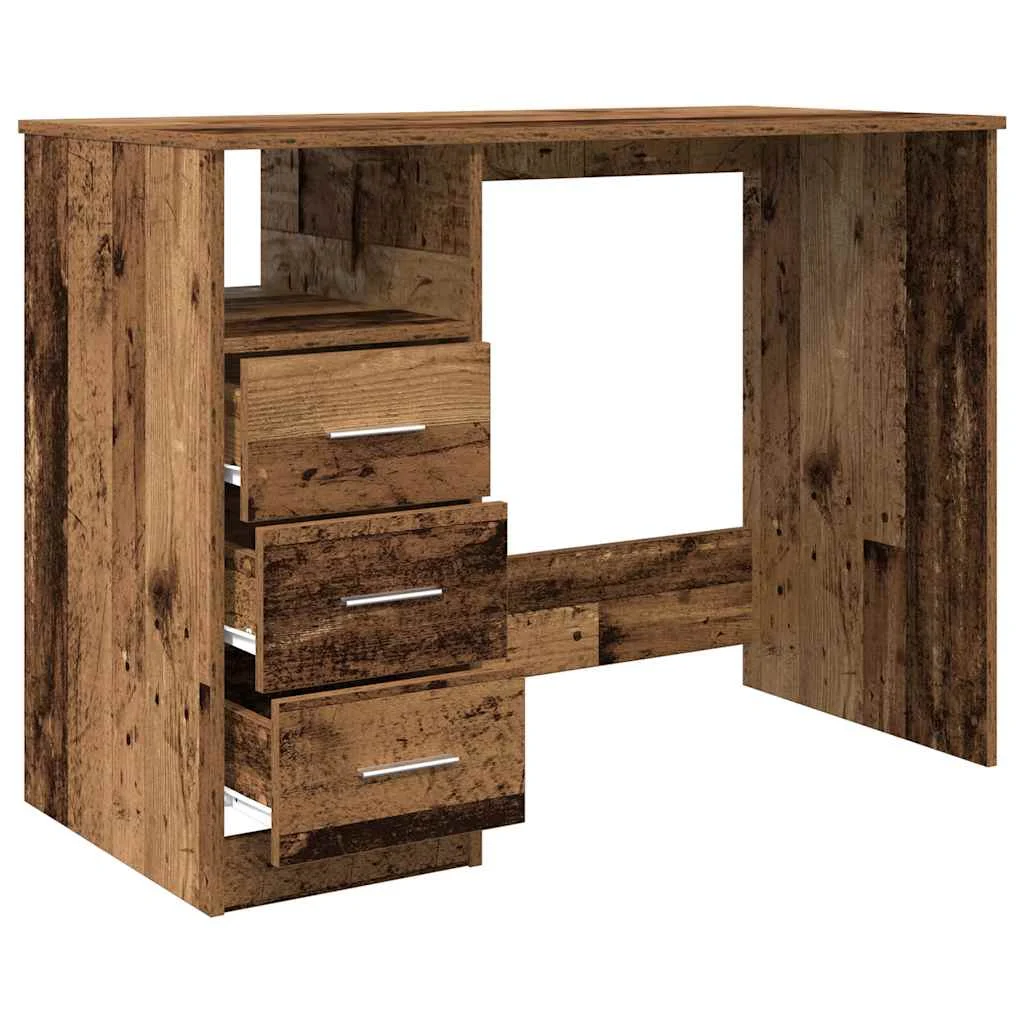 Bureau 102 x 50 x 76 cm vieux bois bois d'ingénierie – vue de détail