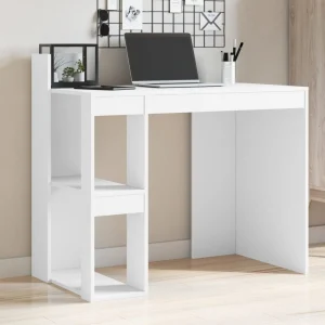 Bureau 103,5 x 56,5 x 94 cm blanc bois d'ingénierie – vue d’ensemble