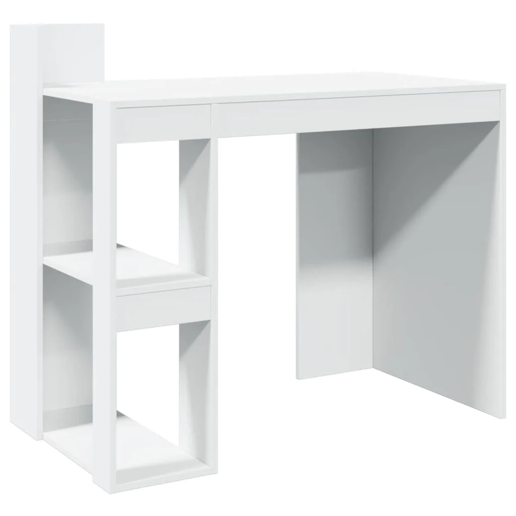 Bureau 103,5 x 56,5 x 94 cm blanc bois d'ingénierie – vue de côté