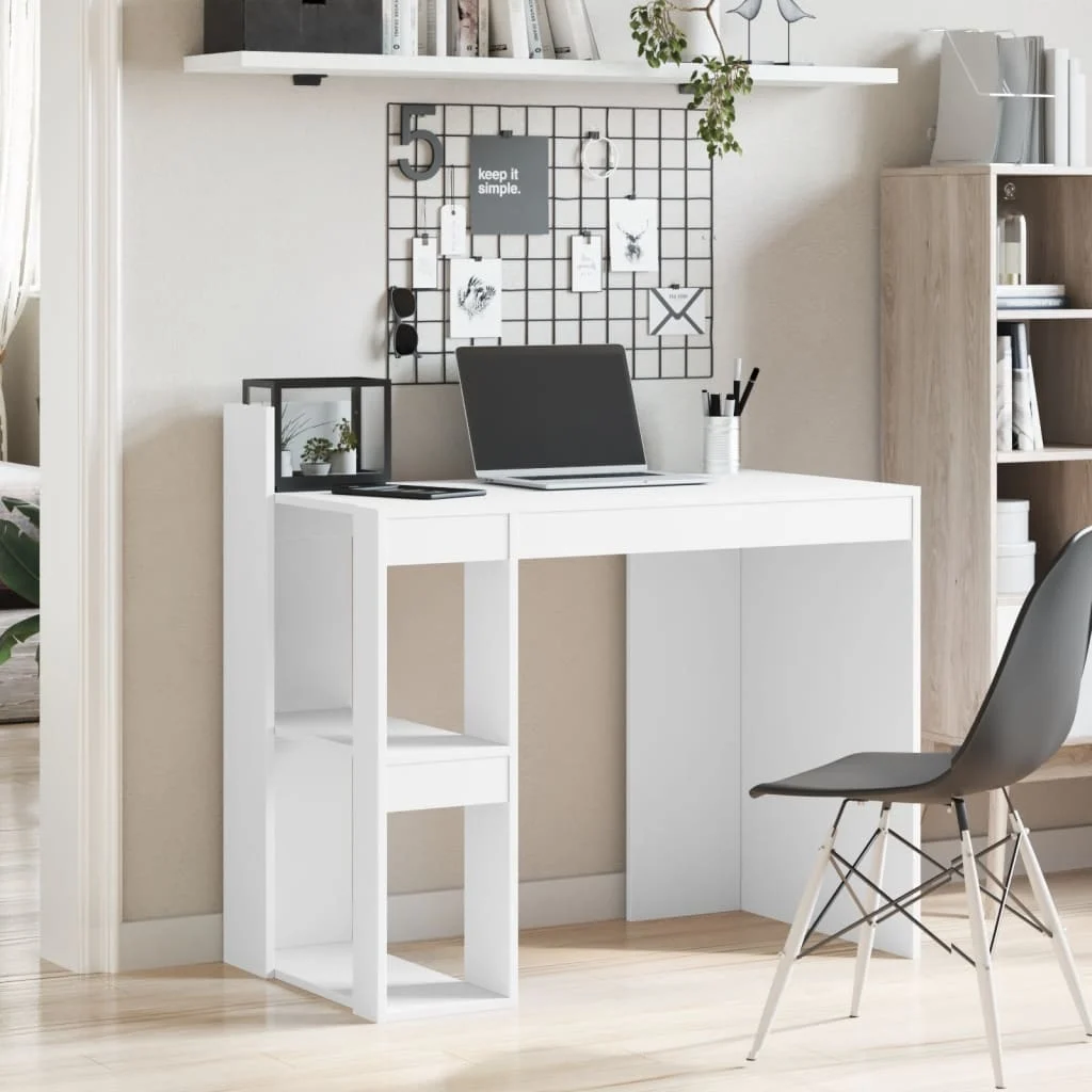 Bureau 103,5 x 56,5 x 94 cm blanc bois d'ingénierie – vue de détail