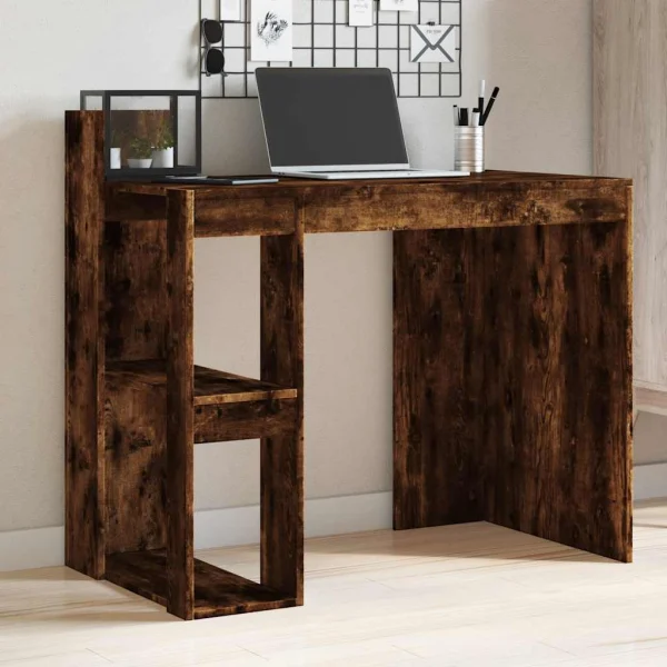 Bureau 103,5 x 56,5 x 94 cm chêne fumé bois d'ingénierie – vue d’ensemble