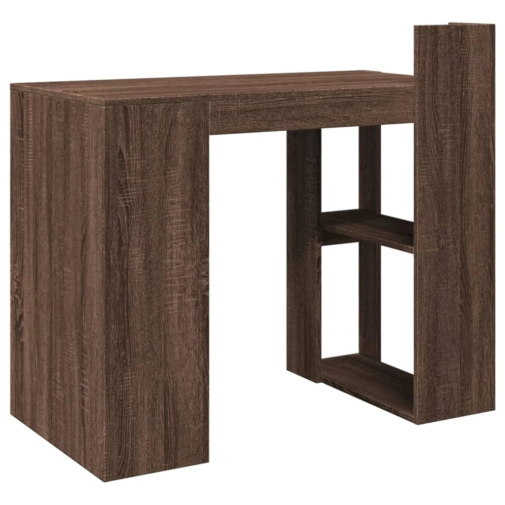 Bureau 103,5 x 56,5 x 94 cm chêne marron bois d'ingénierie – vue de dos
