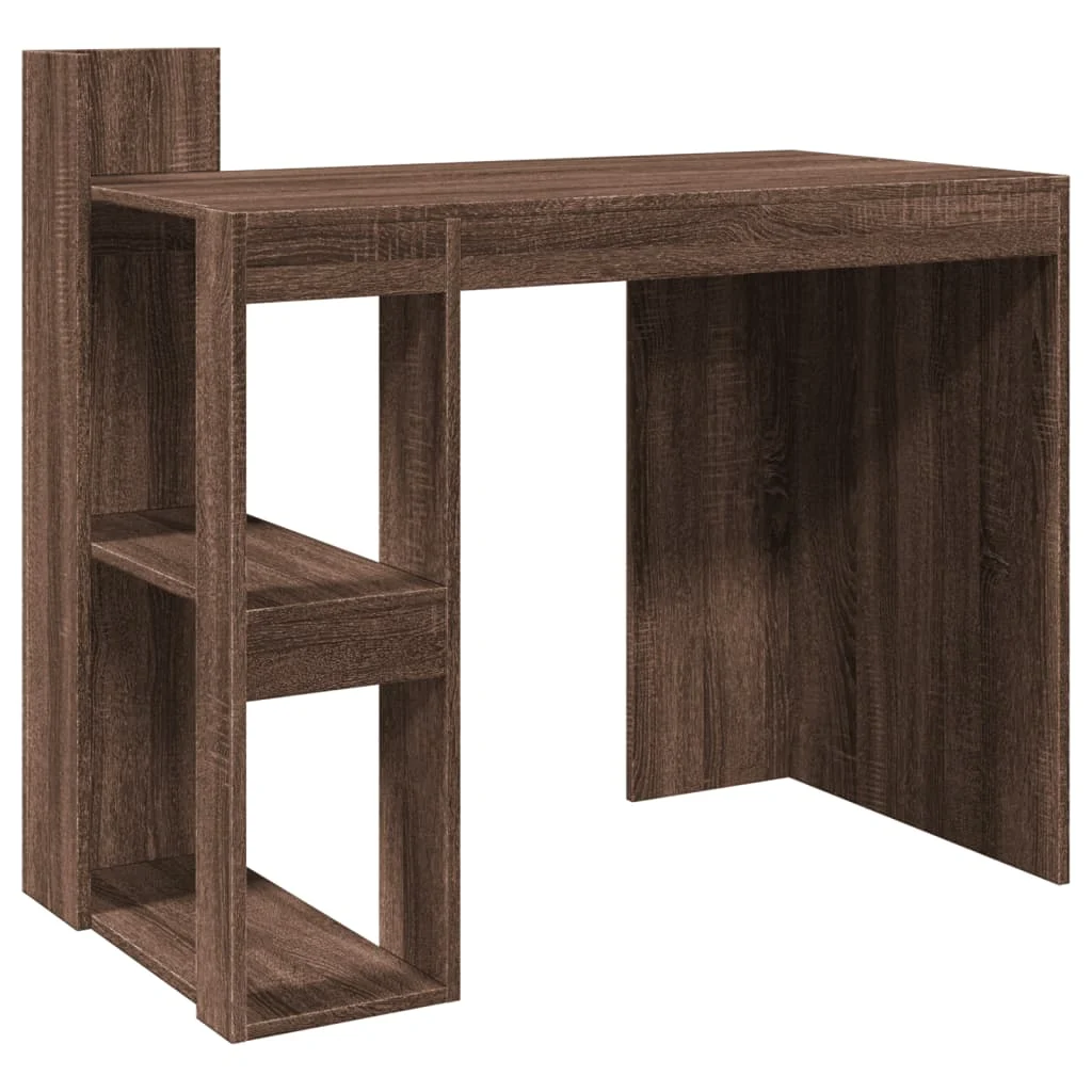 Bureau 103,5 x 56,5 x 94 cm chêne marron bois d'ingénierie – vue de côté
