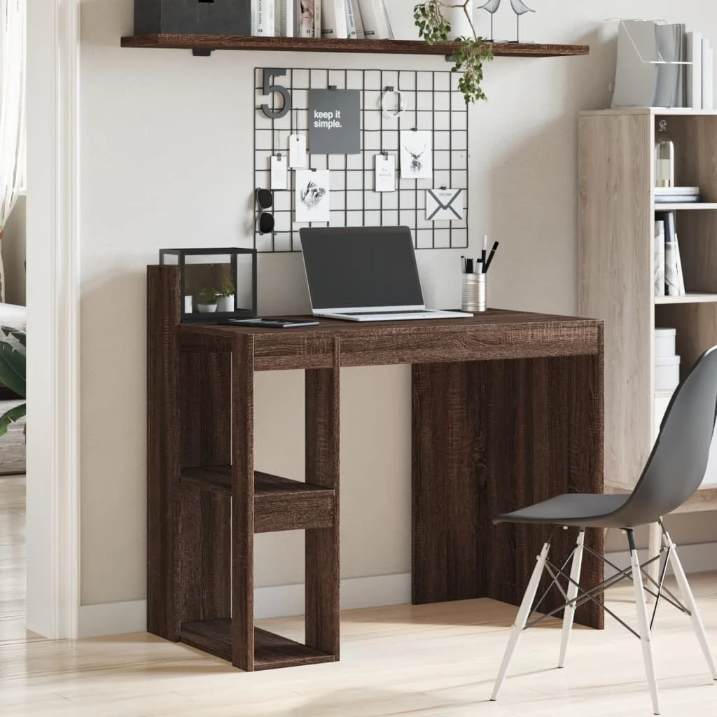 Bureau 103,5 x 56,5 x 94 cm chêne marron bois d'ingénierie – vue de détail