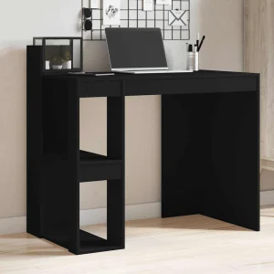 Bureau 103,5 x 56,5 x 94 cm noir bois d'ingénierie – vue d’ensemble