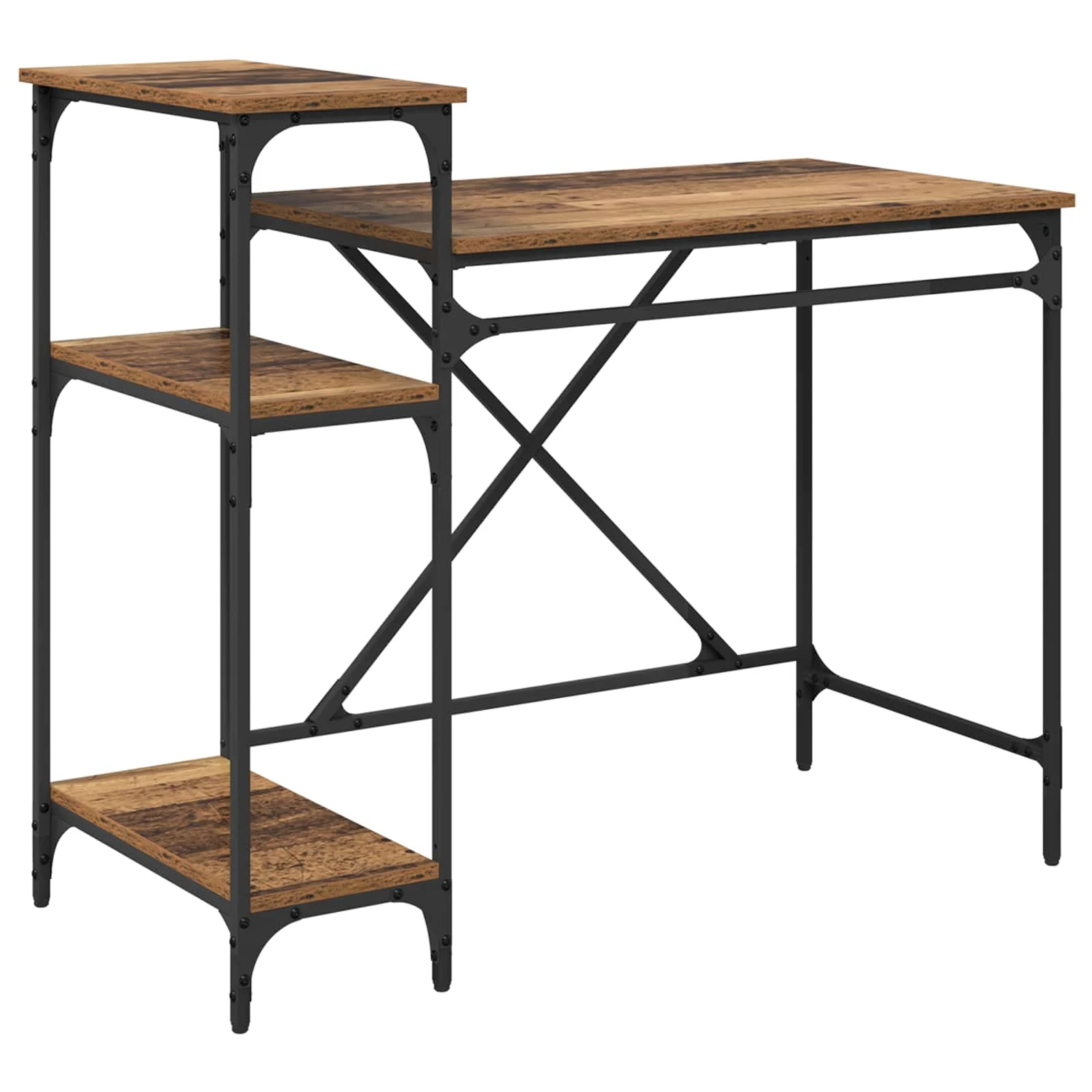 Bureau 105 x 50 x 90 cm bois ancien bois d'ingénierie – vue de côté