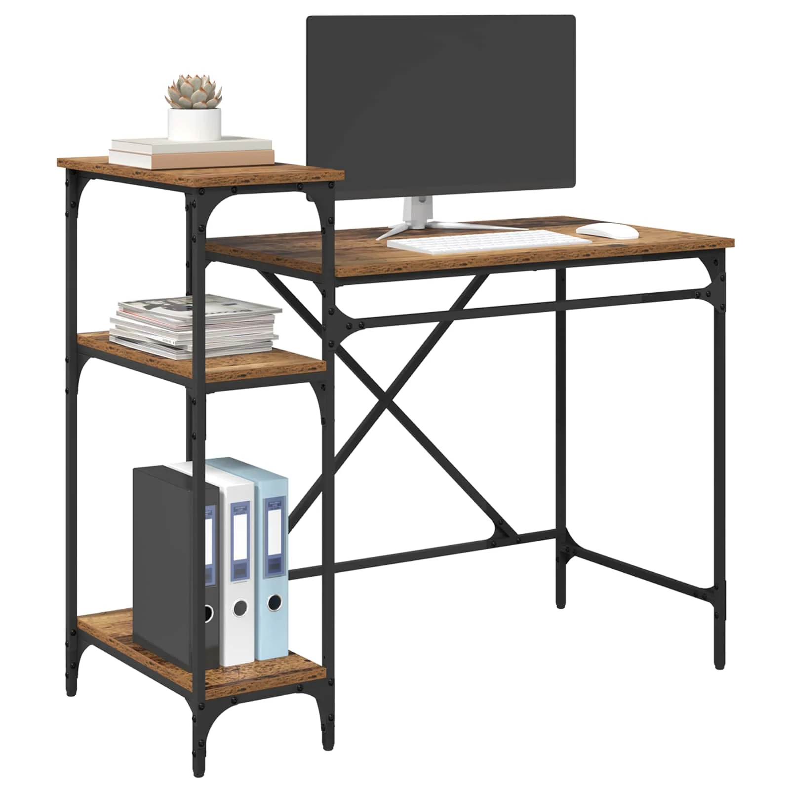 Bureau 105 x 50 x 90 cm bois ancien bois d'ingénierie – vue de détail