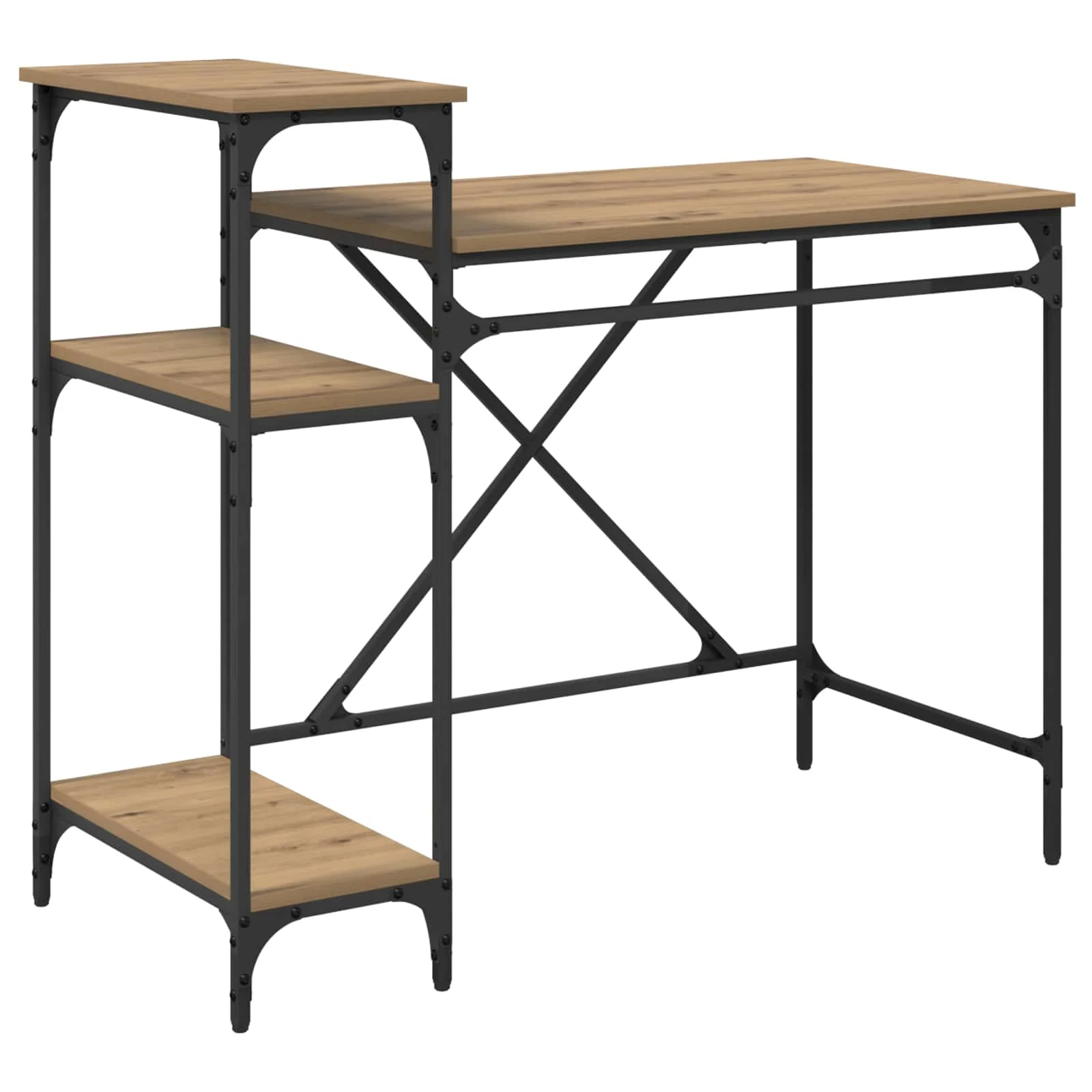 Bureau 105 x 50 x 90 cm chêne artisanal bois d'ingénierie – vue de côté