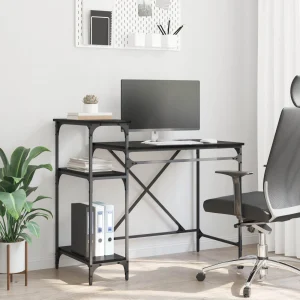 Bureau 105 x 50 x 90 cm chêne noir bois d'ingénierie – vue d’ensemble