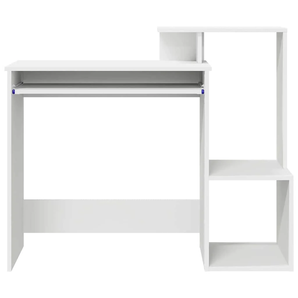 Bureau 106 x 41 x 88,5 cm blanc bois d'ingénierie – vue de dos