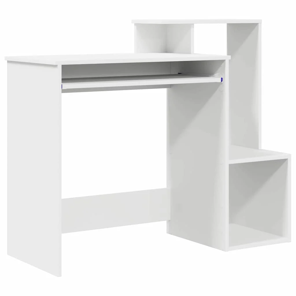 Bureau 106 x 41 x 88,5 cm blanc bois d'ingénierie – vue de côté