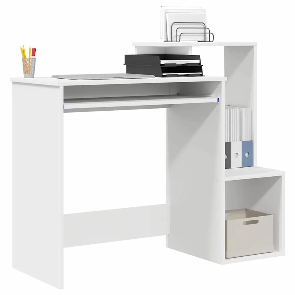 Bureau 106 x 41 x 88,5 cm blanc bois d'ingénierie – vue de détail
