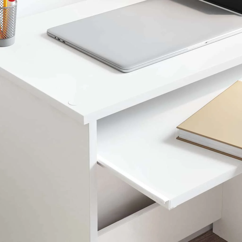 Bureau 106 x 41 x 88,5 cm blanc bois d'ingénierie – vue en situation