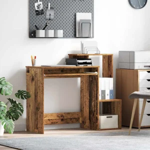 Bureau 106 x 41 x 88,5 cm bois ancien bois d'ingénierie – vue d’ensemble