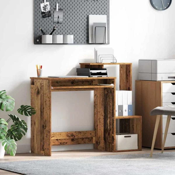 Bureau 106 x 41 x 88,5 cm bois ancien bois d'ingénierie – vue d’ensemble