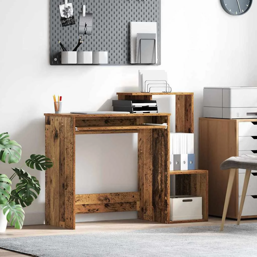Bureau 106 x 41 x 88,5 cm bois ancien bois d'ingénierie – vue d’ensemble