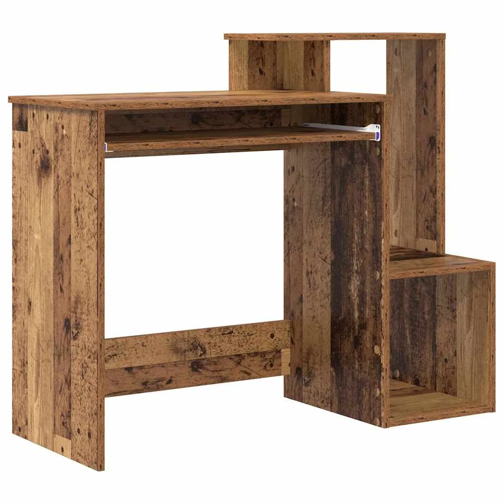 Bureau 106 x 41 x 88,5 cm bois ancien bois d'ingénierie – vue de côté
