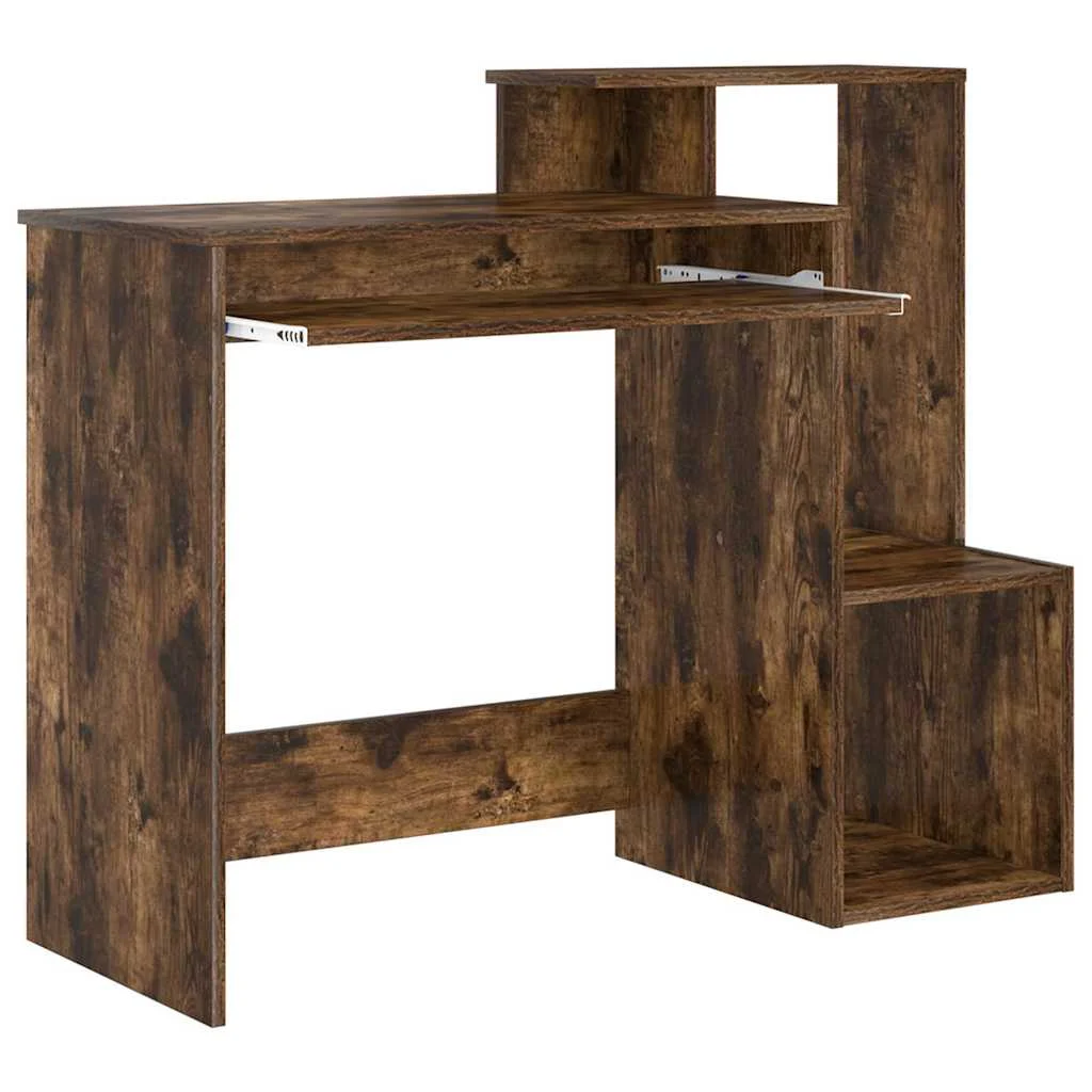 Bureau 106 x 41 x 88,5 cm chêne fumé bois d'ingénierie – vue de dessus