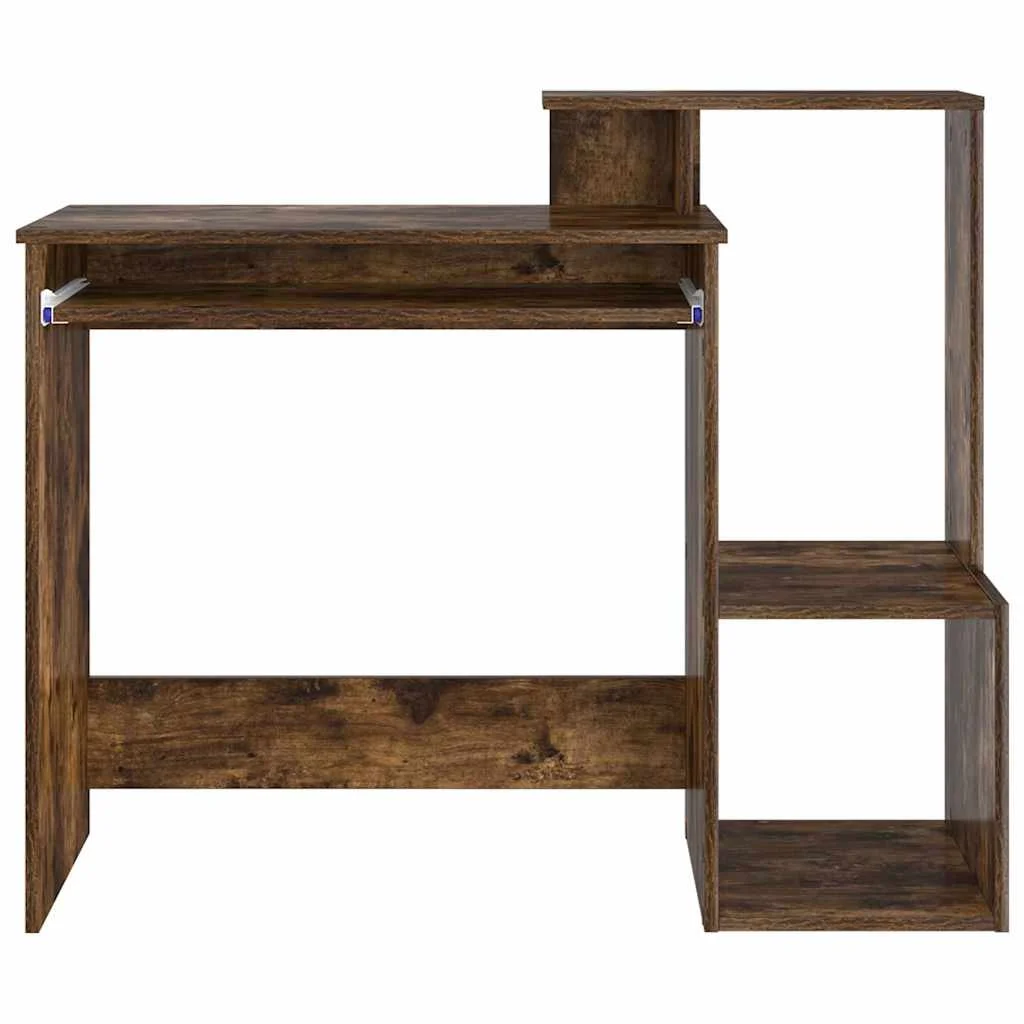 Bureau 106 x 41 x 88,5 cm chêne fumé bois d'ingénierie – vue de dos