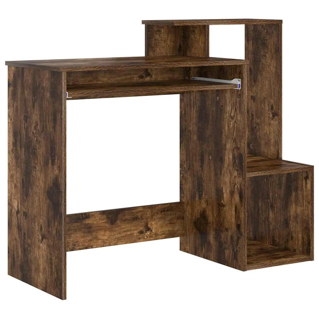 Bureau 106 x 41 x 88,5 cm chêne fumé bois d'ingénierie – vue de côté