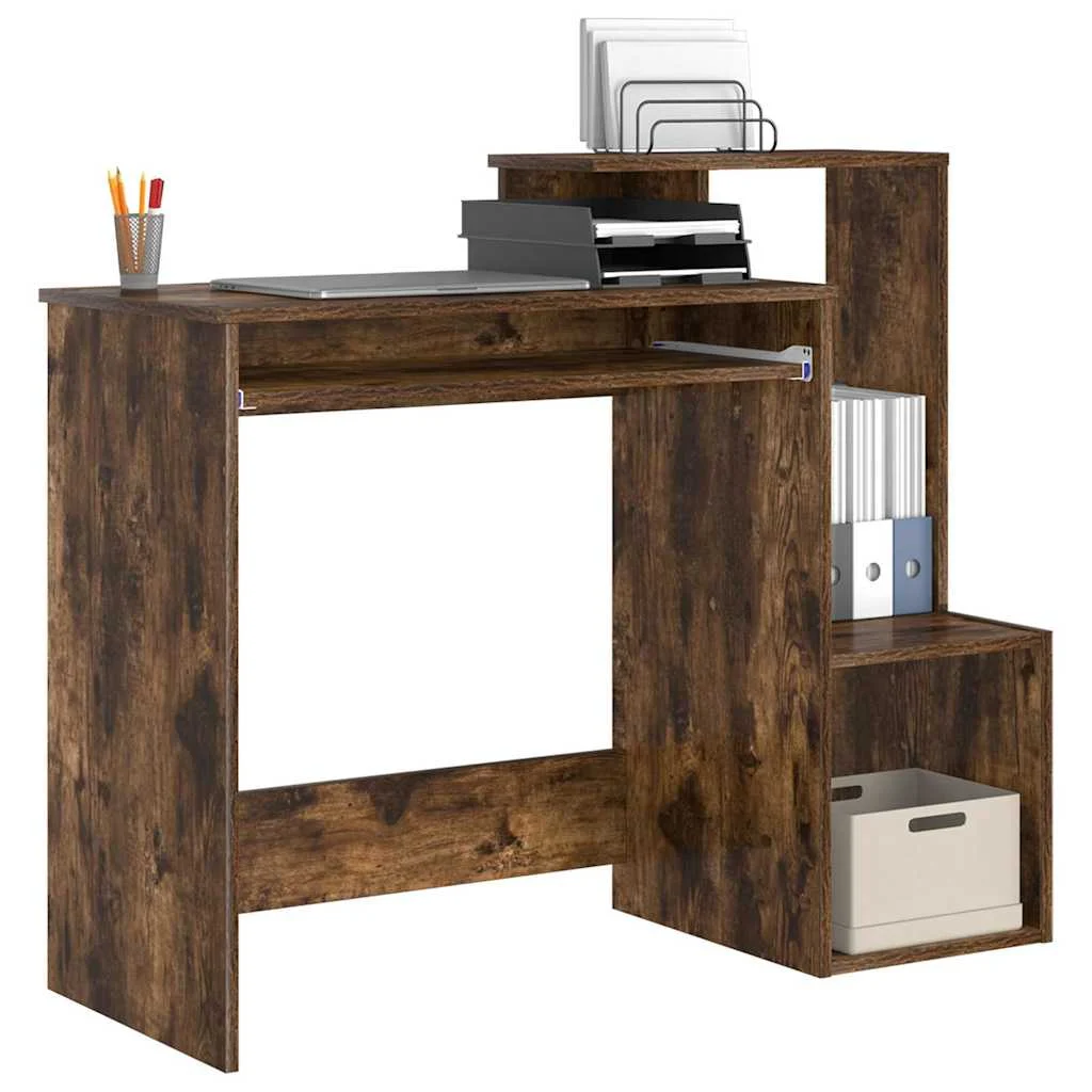 Bureau 106 x 41 x 88,5 cm chêne fumé bois d'ingénierie – vue de détail