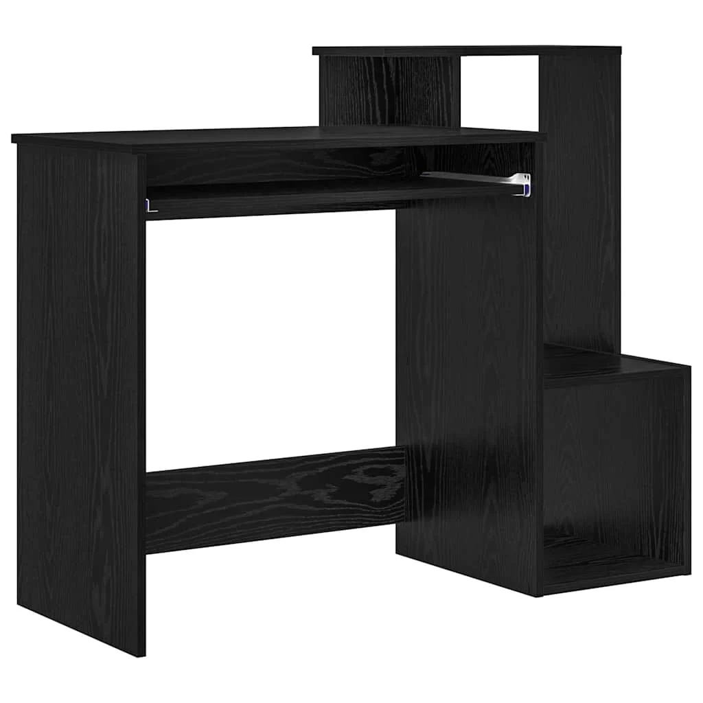 Bureau 106 x 41 x 88,5 cm chêne noir bois d'ingénierie – vue de côté
