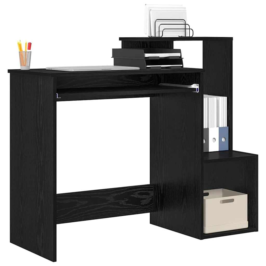 Bureau 106 x 41 x 88,5 cm chêne noir bois d'ingénierie – vue de détail