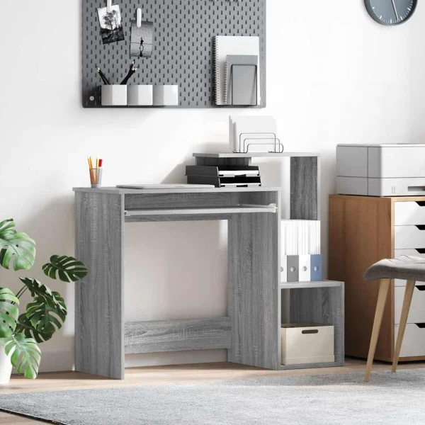 Bureau 106 x 41 x 88,5 cm sonoma gris bois d'ingénierie – vue d’ensemble