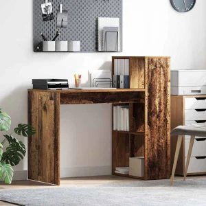 Bureau 108 x 55 x 103,5 cm bois ancien bois d'ingénierie – vue d’ensemble