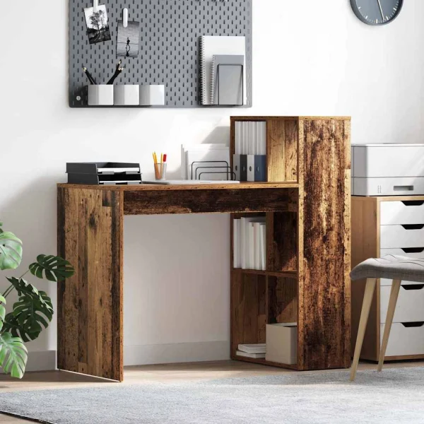 Bureau 108 x 55 x 103,5 cm bois ancien bois d'ingénierie – vue d’ensemble