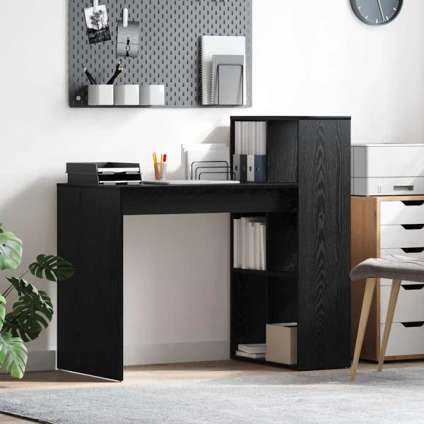 Bureau 108 x 55 x 103,5 cm chêne noir bois d'ingénierie – vue d’ensemble