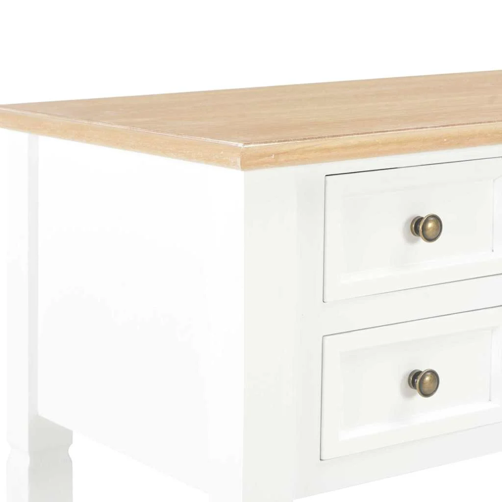 Bureau 109,5 x 45 x 77,5 cm marron et blanc mdf – vue de dos