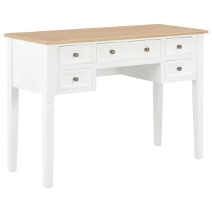 Bureau 109,5 x 45 x 77,5 cm marron et blanc mdf – vue d’ensemble