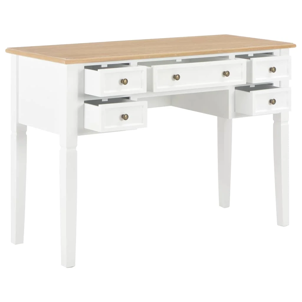 Bureau 109,5 x 45 x 77,5 cm marron et blanc mdf – vue de côté