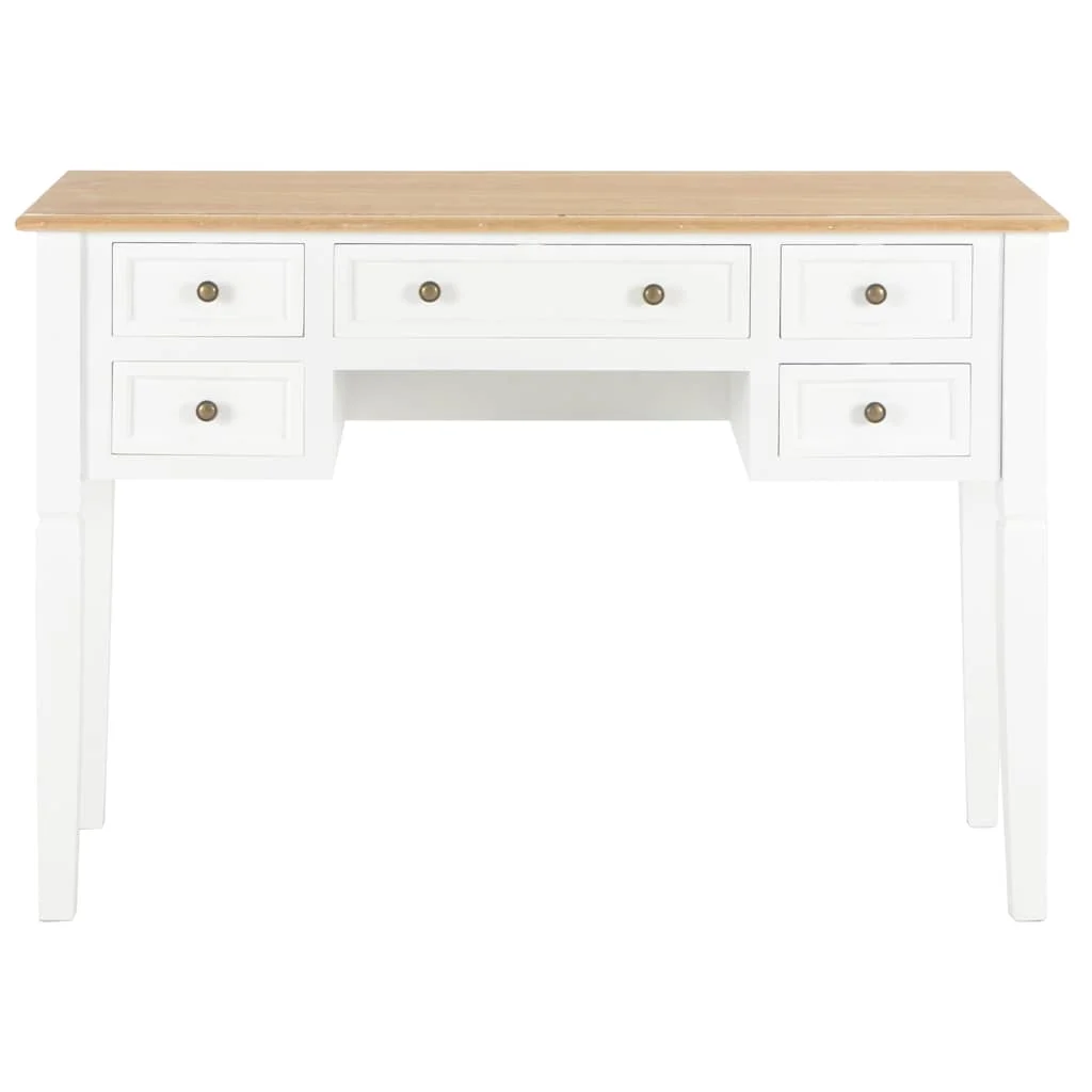 Bureau 109,5 x 45 x 77,5 cm marron et blanc mdf – vue de détail