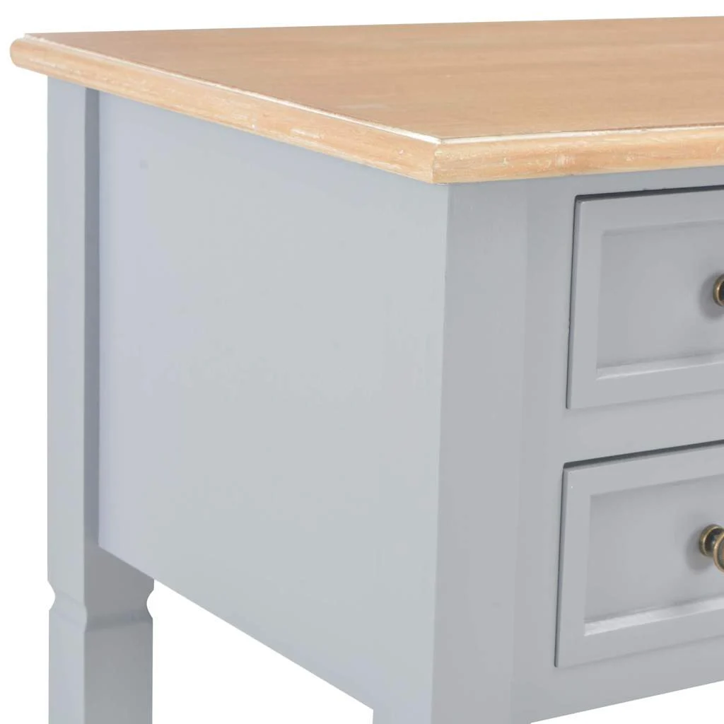 Bureau 109,5 x 45 x 77,5 cm marron et gris mdf – vue de dos