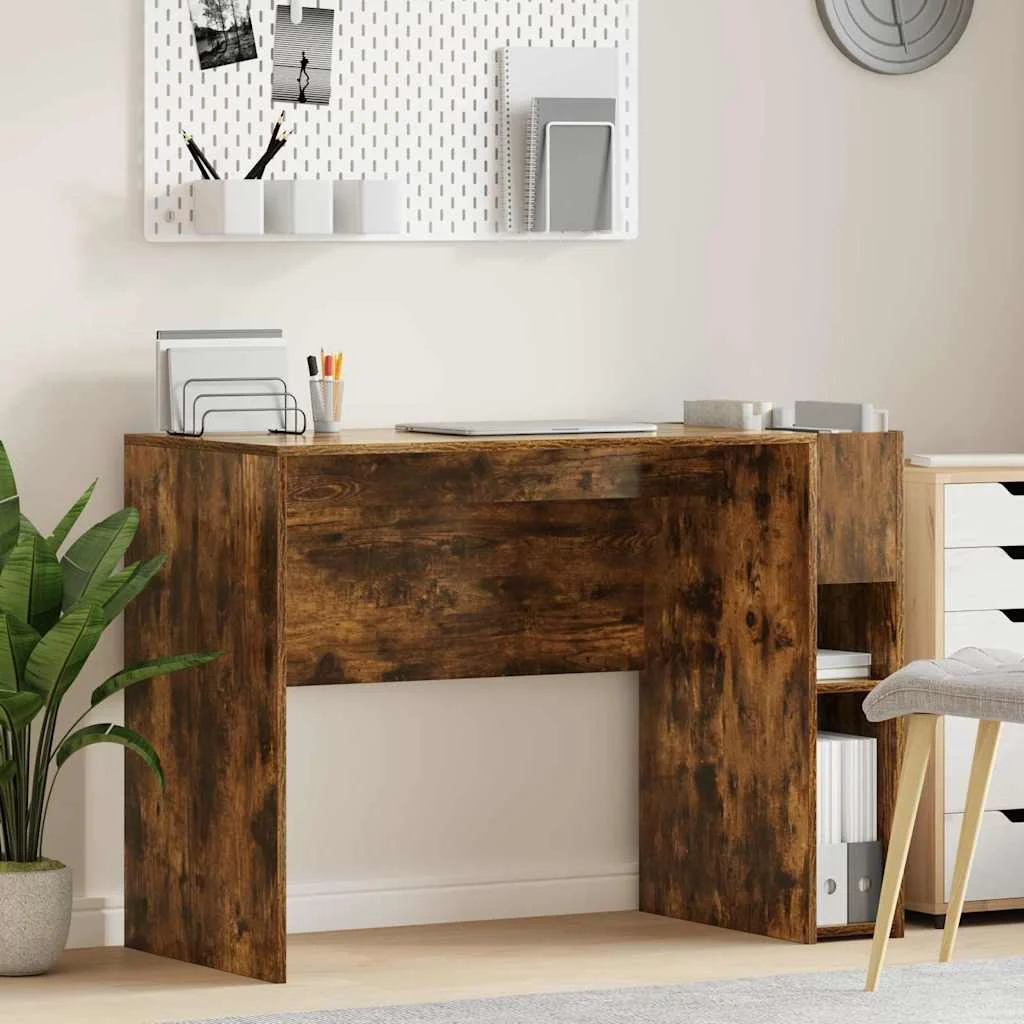 Bureau 109 x 50 x 78 cm chêne fumé bois d'ingénierie – vue d’ensemble