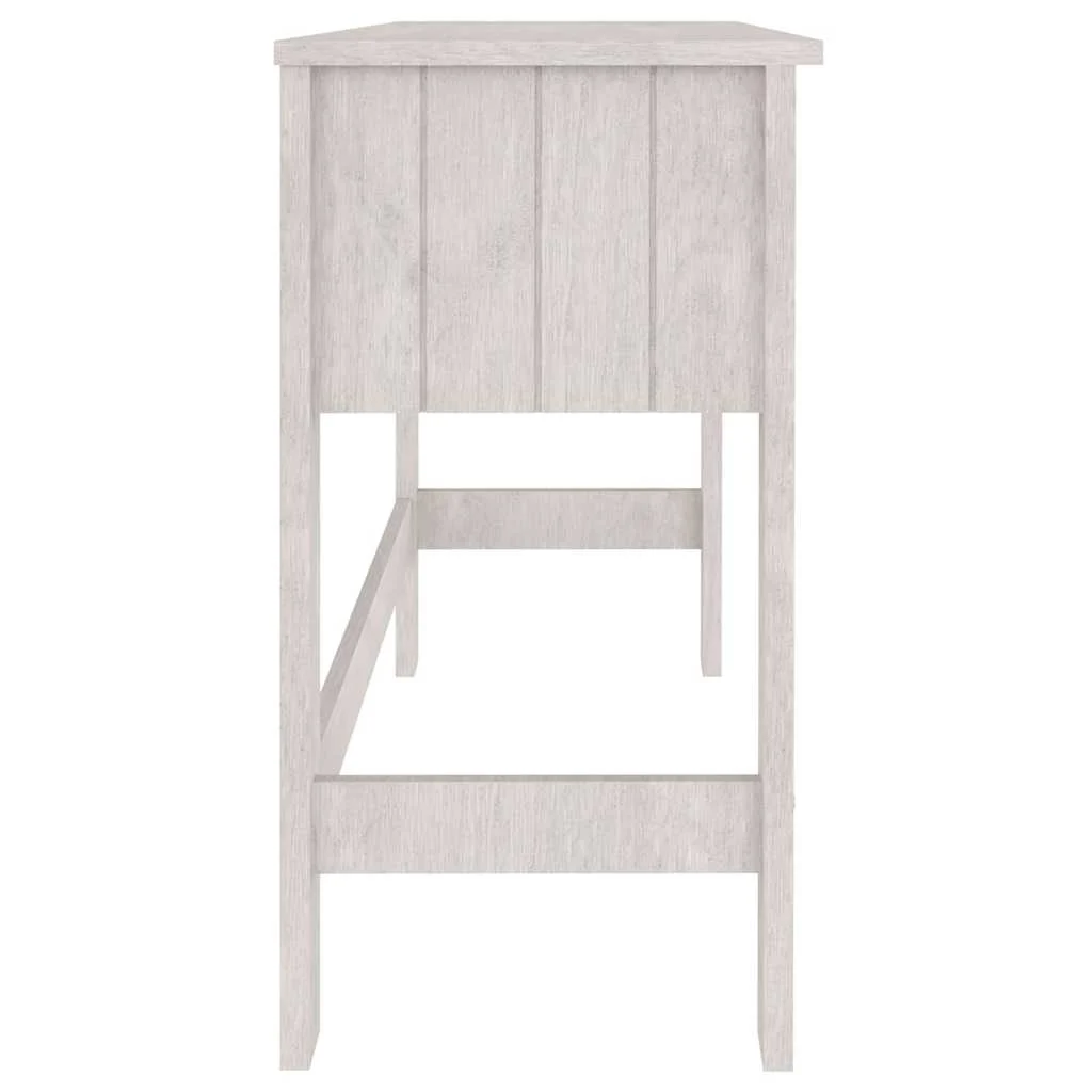 Bureau 110 x 40 x 75 cm blanc bois massif – vue de dos