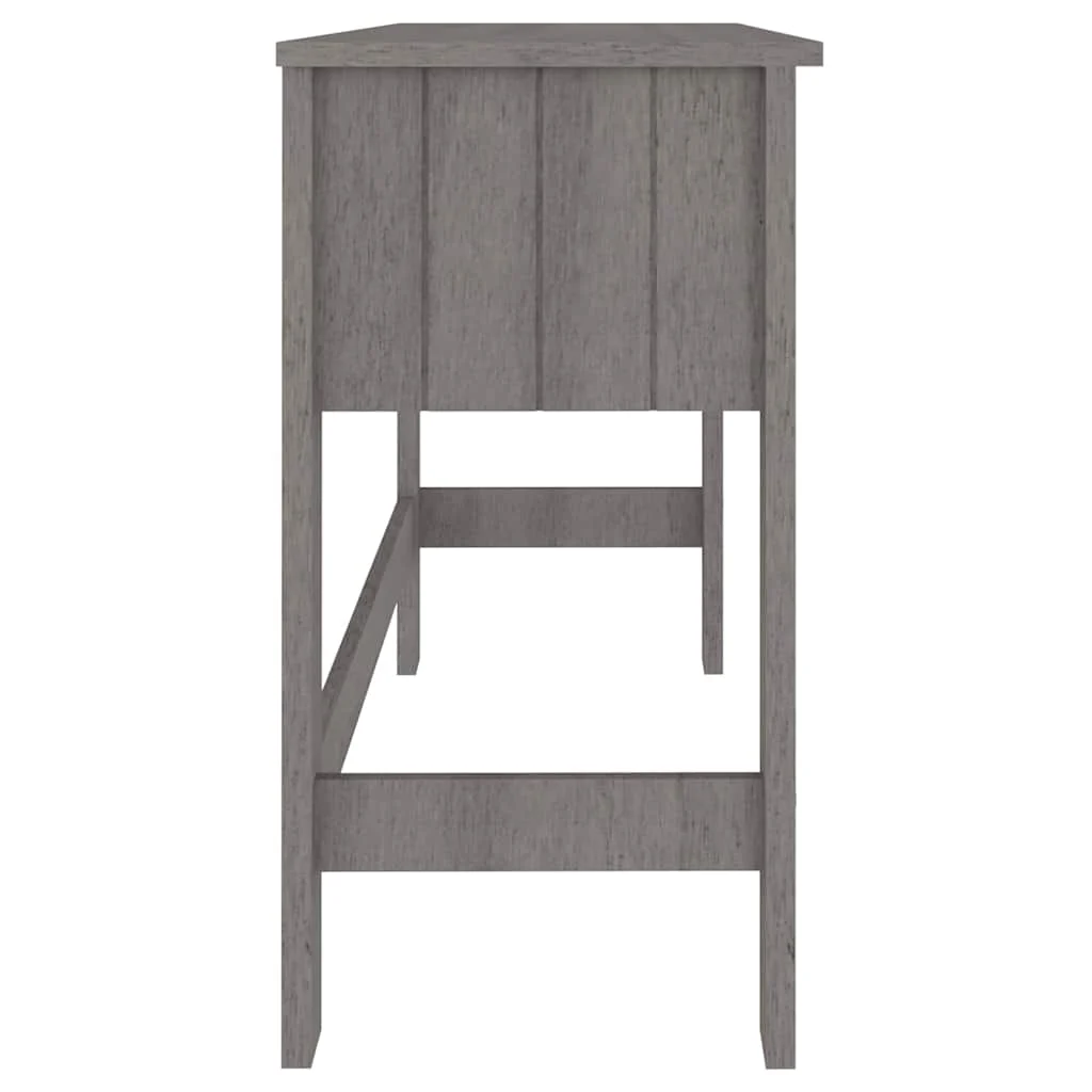 Bureau 110 x 40 x 75 cm gris clair bois massif – vue de dos