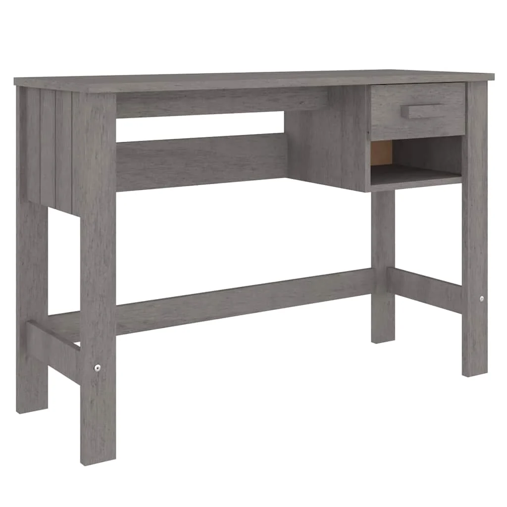 Bureau 110 x 40 x 75 cm gris clair bois massif – vue de côté