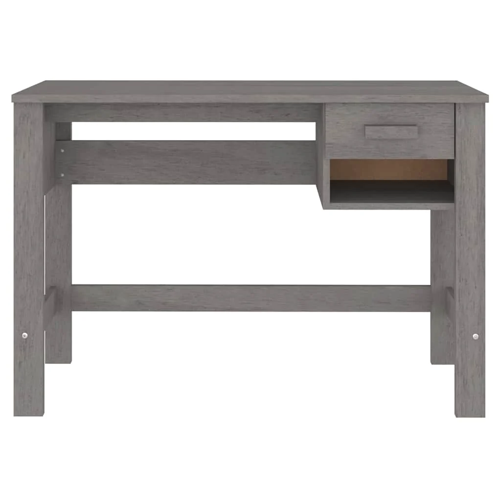Bureau 110 x 40 x 75 cm gris clair bois massif – vue en situation