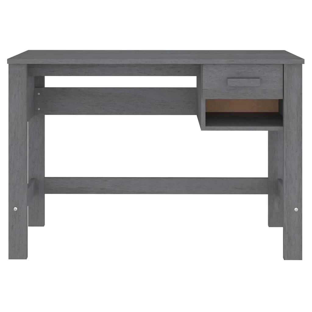 Bureau 110 x 40 x 75 cm gris foncé bois massif – vue en situation