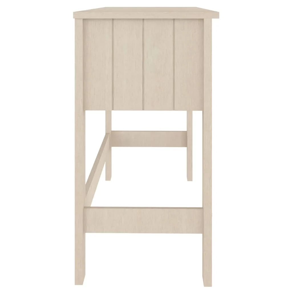 Bureau 110 x 40 x 75 cm marron miel bois massif – vue de dos