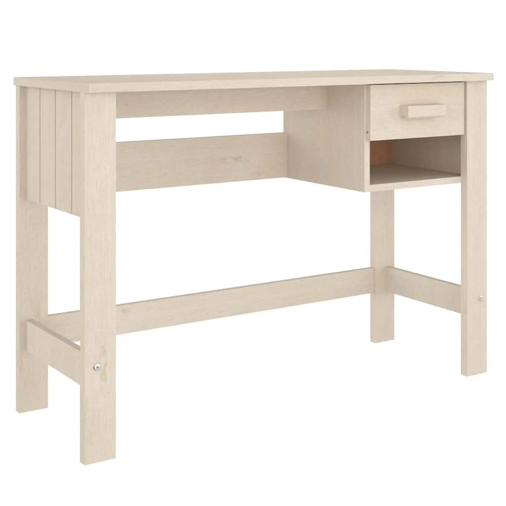Bureau 110 x 40 x 75 cm marron miel bois massif – vue de côté