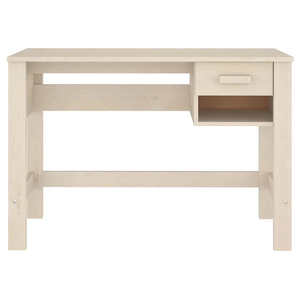Bureau 110 x 40 x 75 cm marron miel bois massif – vue en situation