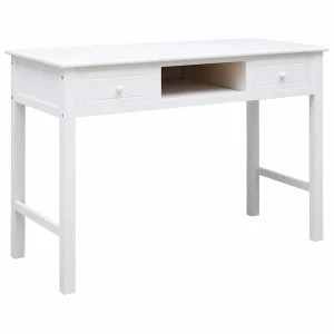 Bureau 110 x 45 x 76 cm blanc bois de paulownia – vue d’ensemble