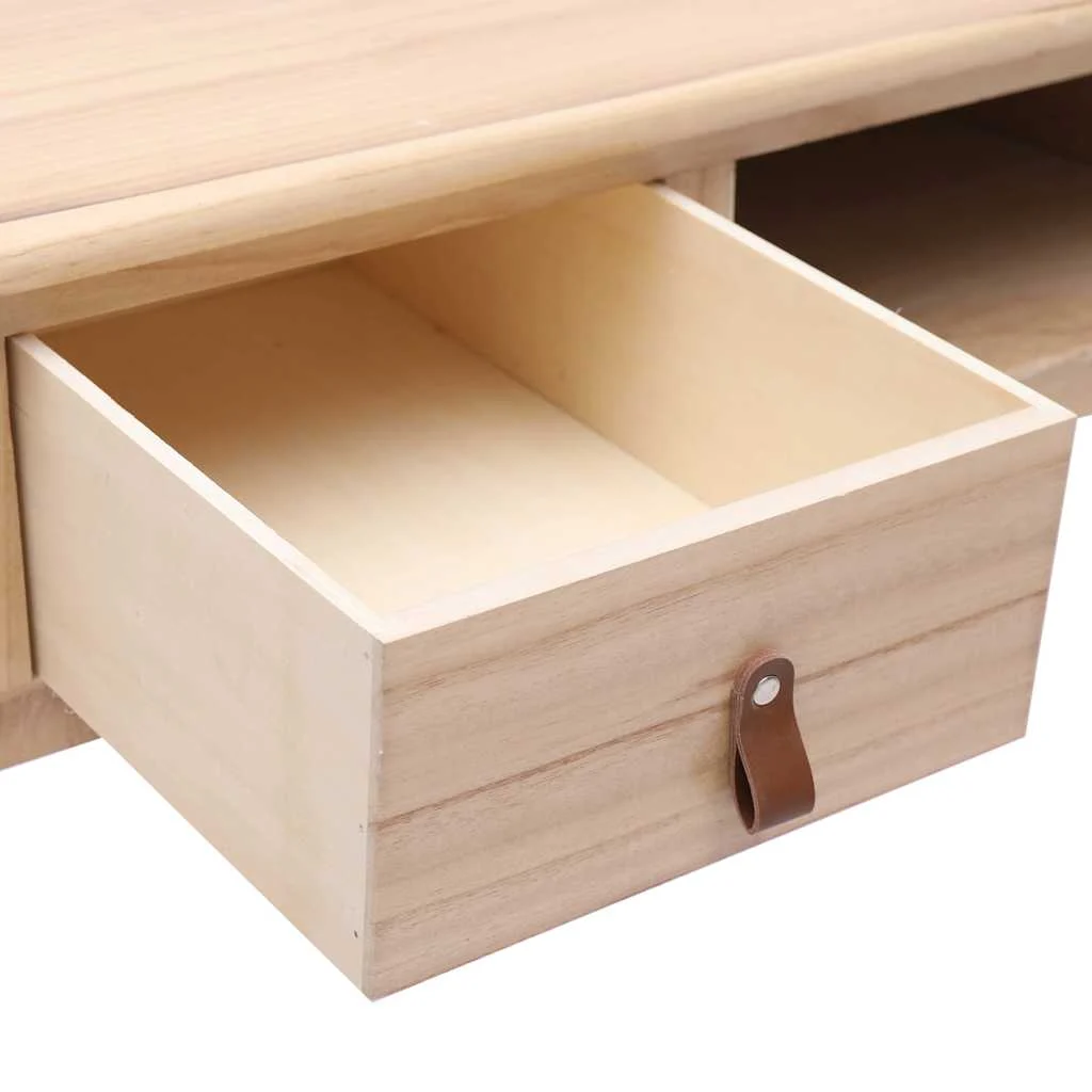 Bureau 110 x 45 x 76 cm bois naturel bois de paulownia – vue de dos