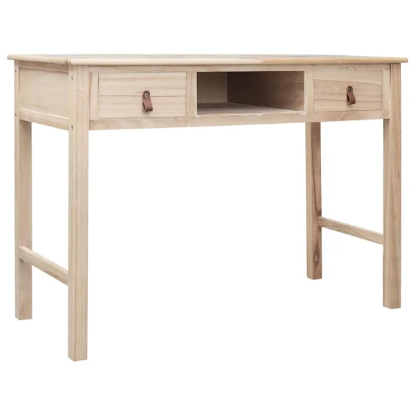 Bureau 110 x 45 x 76 cm bois naturel bois de paulownia – vue d’ensemble